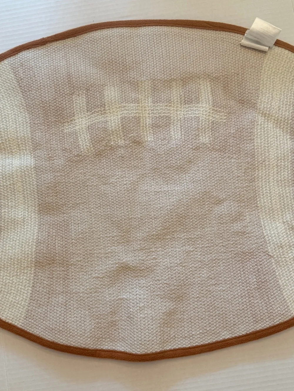 Huntington Home Brown and Cream Plush Football Accent Rug
